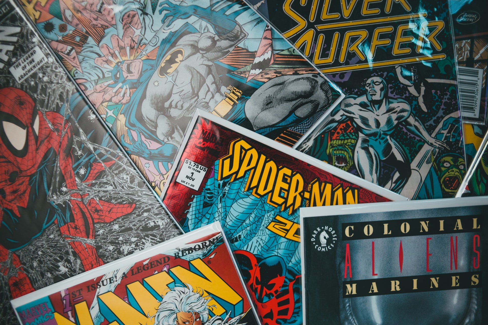 A collection of Marvel comics.