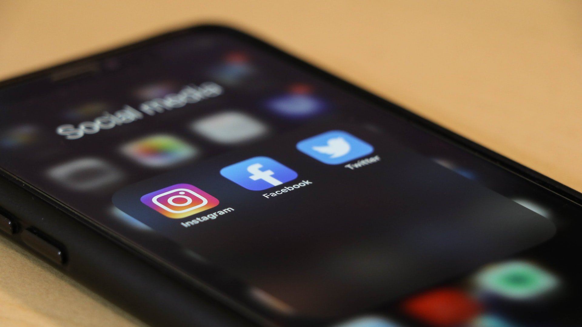 Social media apps on a smartphone.