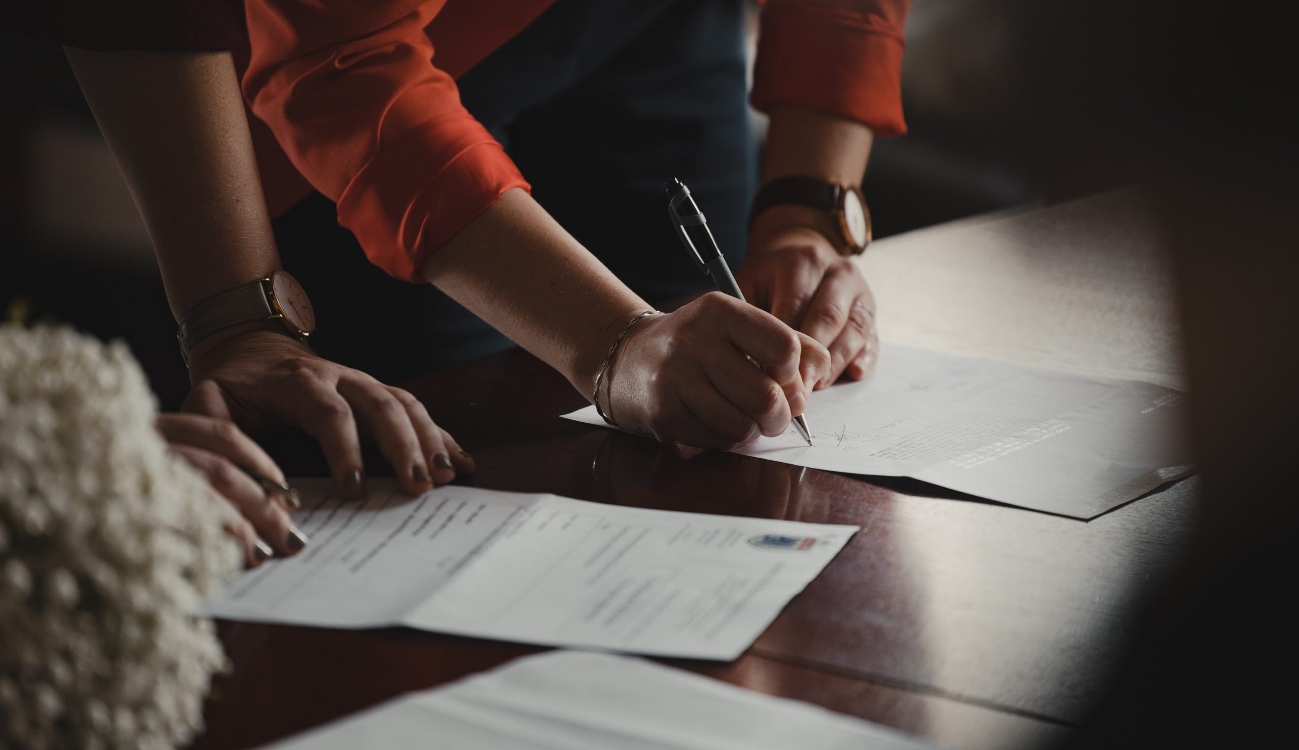 Person signing document